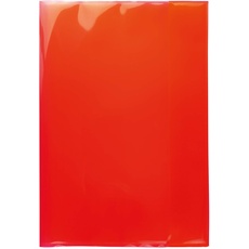HERMA 19607 Heftumschläge A4 Transparent Rot, 10 Stück, Hefthüllen aus strapazierfähiger, abwischbarer & extra dicker Polypropylen-Folie, durchsichtige Heftschoner Set für Schulhefte, farbig