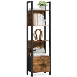 VASAGLE Bücherregal 24 x 40 x 165 cm Vintagebraun-Schwarz