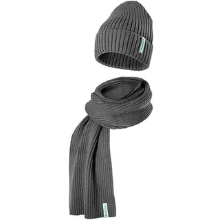 Skoda 000084303N8XP Winter-Set Mütze Schal Strickmütze Strickschal, grau