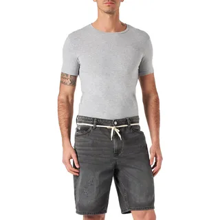 TOM TAILOR Denim Herren Loose Fit Bermuda Jeans Shorts 1032259, 10219 - Used Mid Stone Grey Denim, S