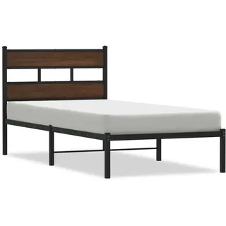 vidaXL Bettgestell ohne Matratze mit Kopfteil Braun Eiche 90x200 cm - Braun