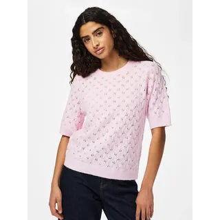 Pieces Strickpullover mit Ajourmuster roseate spoonbill L