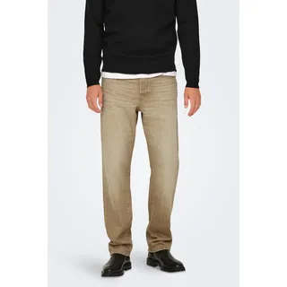 ONLY & SONS Regular-fit-Jeans »ONSEDGE STRAIGHT BROMO 0017 DOT DNM NOOS«, beige