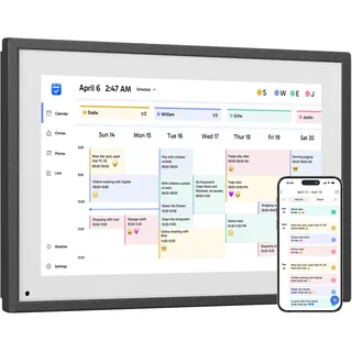 Dragon Touch 10,1 Zoll Digitaler Kalender Wand - Elektronischer Wandkalender Familienplaner mit 32GB Speicher, Digitaler Terminplaner Touchscreen Intelligenter Tischkalender-Schwarz