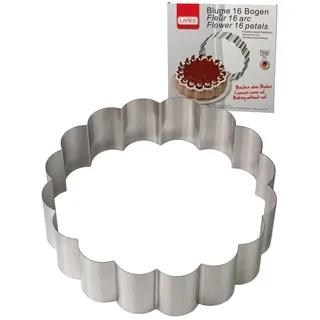 Lares Backform/Backrahmen Blume mit 16 Bögen - aus Federbandstahl - Ø ca. 27cm, H: ca. 7cm - Made in Germany