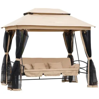 Outsunny Hollywoodschaukel Beige 3-Sitzer