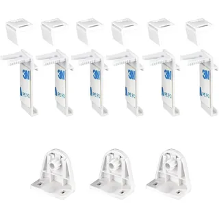 6 Stück Klemmhalter kurz für Klemmfix Rollo,Rollos für Fenster Ohne Bohren Doppelrollo Ohne Bohren Ersatzteil Zubehör Klemmträger für Doppelrollo Plissee Halterung Ersatzteile Ohne Bohren