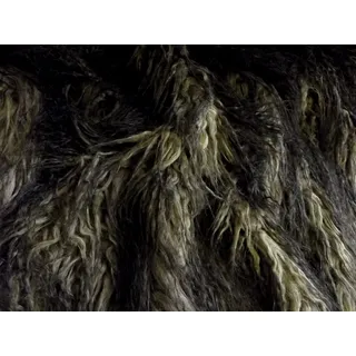 Super Luxus Kunstfell Stoff Material - Shaggy Dunkelbraun Mix - Braun, 1Mtr 150cm x 100cm