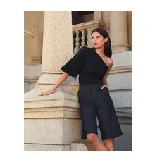 Womens M&S Collection Blouse 100% à une bretelle - Black, Black - 20-REG