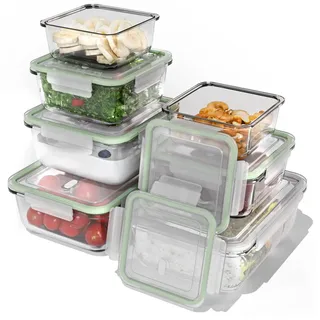 classbach Frischhaltedose rechteckig transparent 1,04 l 7-teiliges Set