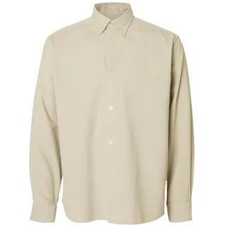 Selected Homme Herren Freizeithemd SLHREGDANNI CORD BD LS SHIRT Regular Fit Cordhemd aus reiner Baumwolle Modell 'DANNI', Offwhite, M