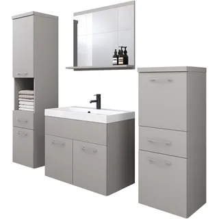 WELLTIME Badmöbel-Set ELDA 5-tlg. Grau