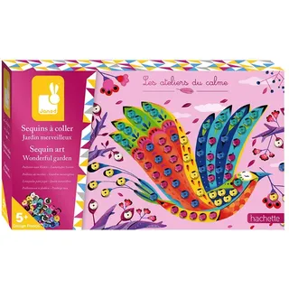 Janod - Set Metallplättchen zum Aufkleben Wunderbarer Garten - Les Ateliers du Calme - Set für kreative Freizeitbeschäftigungen für Kinder - Feinmotorik und Kreativität - Ab 5 Jahren, J07946, Mittel