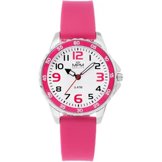 4Teens W05M.11330.D Uhr für Teenager, rosa mit Metallgehäuse, Silikonarmband und klassischem Zifferblatt