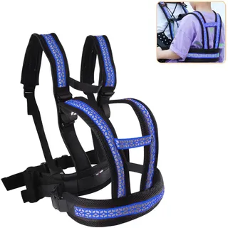 Kinder Motorrad Sicherheitsgurt Rücksitz, Kinder einstellbare Motorrad-Gurtzeug mit Zwei Griffen, reflektierende Streifen Design, atmungsaktives Material in Blau