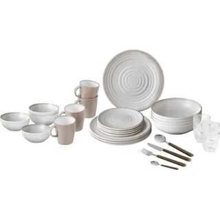 BRUNNER 0830150N.C4P Set Teller, Becher, Schüsseln, bruchsichere Tassen aus Melamin Stonetouch, 40 Stück, All Inclusive VIP Savana
