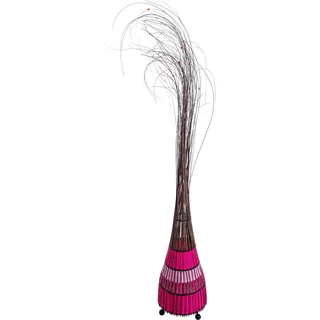 Näve Leuchten Tischleuchte mit E14 Tischleuchte mit E14 Tischleuchten - Korb-Stehleuchte, Tischlampe aus Korb in pink, 105 cm hoch, E14-Fassung - Rosa