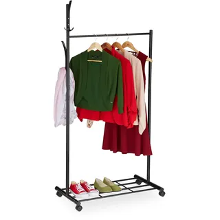 Relaxdays Garderobe 165 x 80 x 44 cm Schwarz