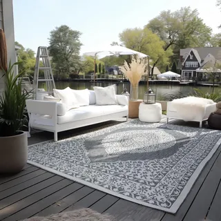 ELLE DECORATION Meekly Wendeteppich 120 x 170 cm Silber