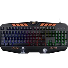 Konix Naruto Shippuden Kabelgebundene Gaming-Tastatur mit Membran AZERTY - Anti-Ghosting - 1,7 m Kabel - Naruto und Sasuke Motiv