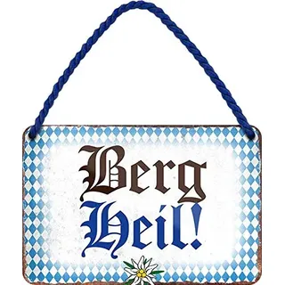 schilderkreis24 - Blechschilder Lustige Bayern Spruch: "Berg Heil!" bayerisch Deko Hängeschild Tür bayrisch München Witzige Geschenkidee 18x12 cm
