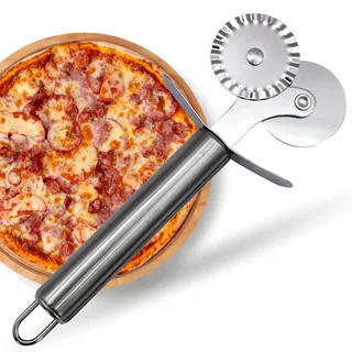 D'Emilia - Professioneller Pasta- und Pizzaschneider aus Edelstahl für den Einsatz in der Küche, 4 cm Durchmesser, Mehrzweckschneider, langlebig und leicht zu reinigen