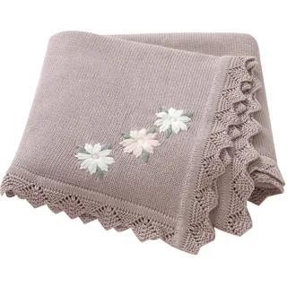 LAWKUL Babydecke 100% Nachvollziehbar Baumwolle Weich Gestrickt Babydecken für Neugeborene Jungen Mädchen 100x80cm Leuchtend Rosa.