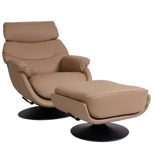 Mendler Relaxsessel mit Hocker Kunstleder 78 x 99 x 78 cm Grau