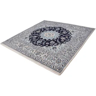 morgenland Orientteppich »Perser - Nain quadratisch - 200 x 196 cm - dunkelblau«, quadratisch, 10 mm Höhe, Wohnzimmer, Handgeknüpft, Einzelstück mit Zertifikat, blau