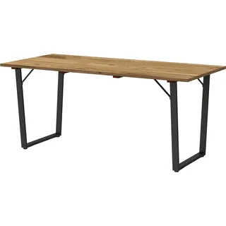 Gartentisch Holz 175x80 cm Wetterfest Balkontisch mit Schirmloch Buffettisch Campingtisch für 6 Personen Terrassentisch Outdoor Esstisch für Garten, Terrasse Balkon Braun |