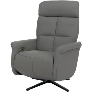 Mendler Relaxsessel HWC-L10 Leder 76 x 110 x 76 cm Grau elektrisch drehbar