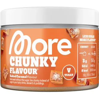 MORE Chunky Flavour, Salted Caramel, 150 g, vegan | Geschmackspulver zum Süßen, ohne viel Zucker und Kalorien, mit Inulin und Laktase
