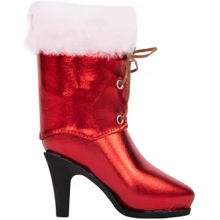 IDENA 10040163 - Nikolausstiefel Lady, Größe 10,5 x 5 x 16 cm, Dekoration, Santa Lady, Weihnachten, Geschenk, Baumschmuck