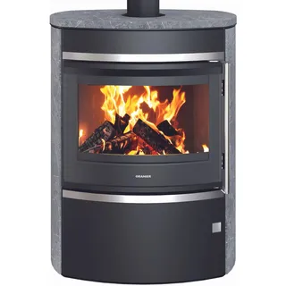 Oranier Feras Stahl Schwarz/Abdeckplatte Speckstein