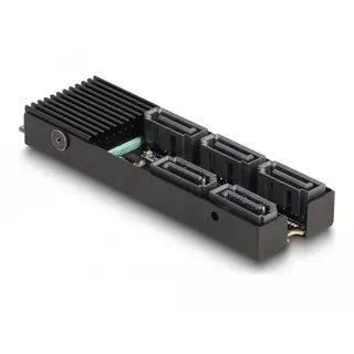 DeLock Konverter M.2 2280 Key B+M Stecker zu 5 x SATA mit Kühlkörper, SSD - Festplatte Zubehör