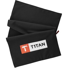 T1TAN Glove Towel - Microfaser Torwarthandtuch mit Mesh Beutel und Clip zum ins Tor hängen - schwarz 40x80 cm