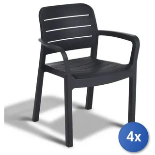 4x Stuhl von Außerhalb Allibert Tisara Graphit K221209K939KK
