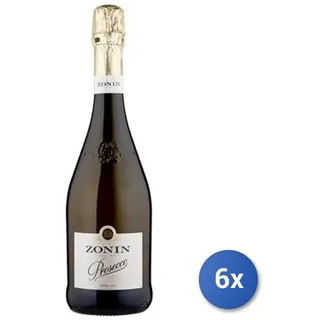 6x Zonin Prosecco CL75 DOC 11Ø Stock Transparent Glas