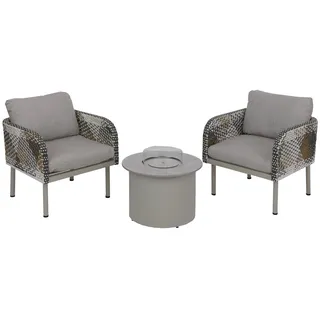 Mendler Poly-Rattan Garnitur 7-tlg. Beige