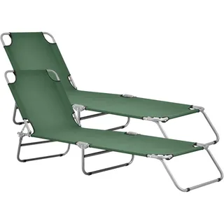casa.pro Carcao Sonnenliege 186 x 55 x 24 cm Dunkelgrün