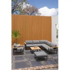 Bild von Zebra Loungehocker Graphitfarben - 73.5x28x73.5 cm, erweiterbar (Typenauswahl), Loungemöbel, Lounge-Hocker