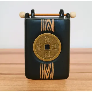 Kleiner fernöstlicher Aromabrenner 13 cm Feng Shui Duftlampe Keramik Buddha