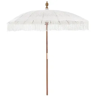 Butlers Sonnenschirm Macramè , Braun , Textil, Holz , 180x180 cm , Sonnenschutz, Sonnenschirme