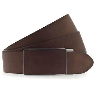Koppelgürtel MUSTANG "Lucas", Herren, Gr. 95, middle braun, Rindsleder, unifarben, Gürtel Koppelgürtel, mit Logoschriftzug, aus Rindsleder, leicht genarbte Oberfläche