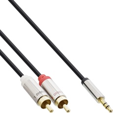 Bild Slim Audio Kabel Klinke 3,5mm ST an 2x Cinch ST, 1m