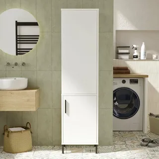 Dmora Mehrzweckschrank 1 Tür 45x173,6 cm Weiß, Garderobe