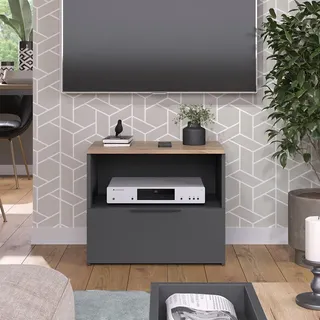 Vicco Lowboard Wido, 60 x 50 cm mit Schublade, Anthrazit/Sonoma - Grau