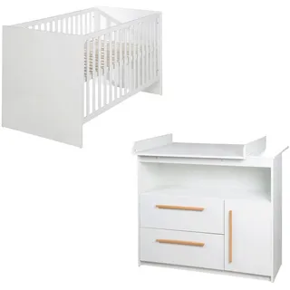 Roba Babyzimmer-Set Lilo 2-teilig , Weiß , Holzwerkstoff , 1 Fächer , 117.5x144 cm , Babymöbel & Kindermöbel, Babyzimmer