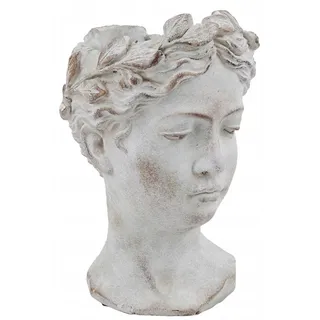 Donika Blumentopf Gesicht Madonna Grau Beton 21x10cm
