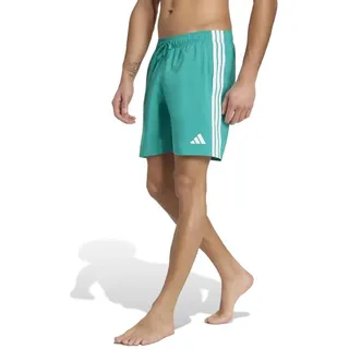 adidas Herren 3 Stripes Swim 8 Inch Swimwear, Equipment Green/White, M